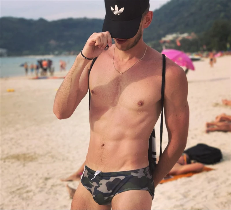 Мужской купальник, цвет, треугольный, сексуальный, Санти-Гол, шорты для пляжа