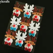 1 пакетов/лот, 3D Блестящий Рождественский олень лося пенные наклейки Рождественская елка украшение окна наклейки на стену и холодильник подарки игрушки Ремесло OEM