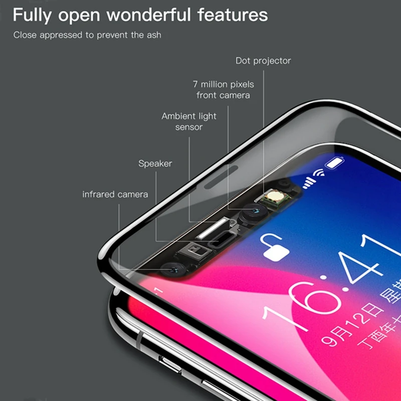 Цветное полностью покрытое ударопрочное закаленное стекло для iPhone XS MAX XR X 7 8 6 6S Plus
