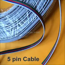 50 м/лот 5 P кабель 22AWG 5 штекер Удлинительный провод для RGBW с входным напряжением 5 pins SMD СВЕТОДИОДНЫЙ цветная лента-мечта разъем
