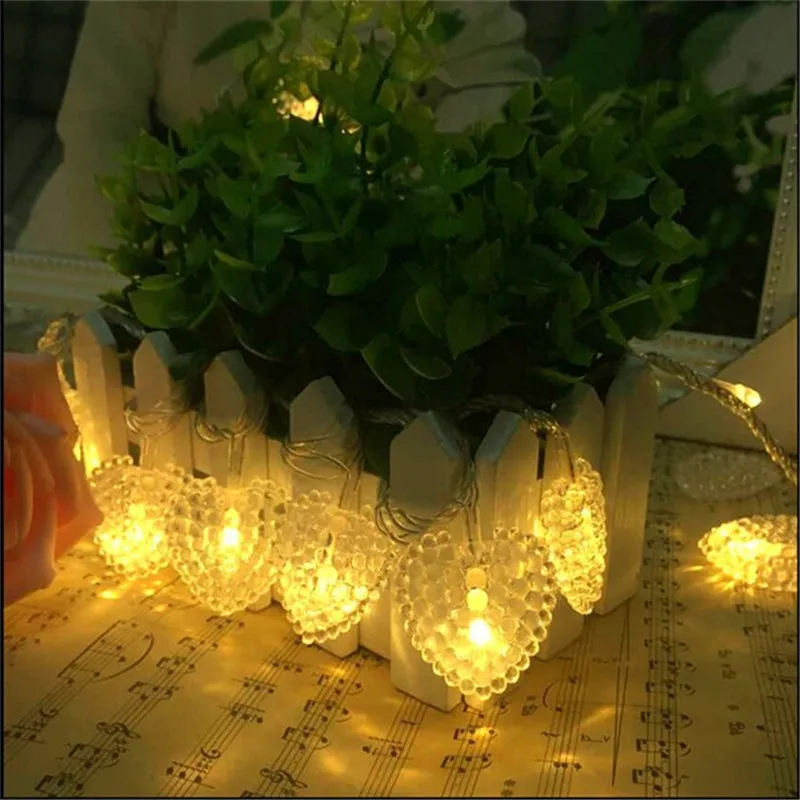 

Romantic 7.5m 50 LED Love Heart Fairy Christmas 3*AA battery power String Light Wedding Children Room Decor Light