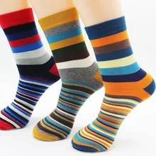 Men Cotton Stripe Socks Brand New Multi Color Anti Bacterial Comfortable Deodorant Breathable Casual Man Sock