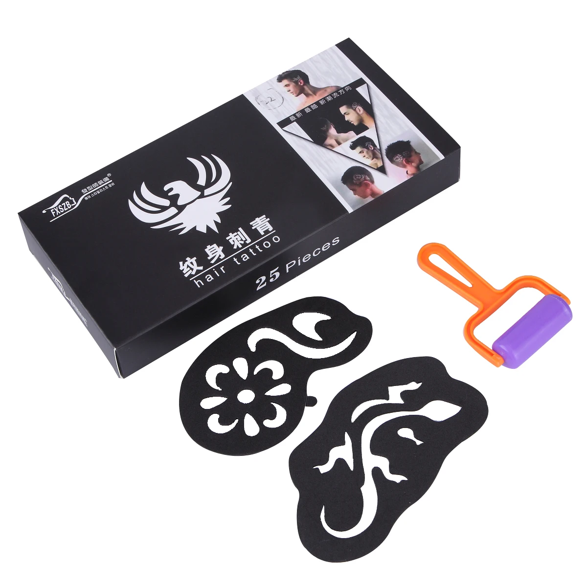 Fashion Hair Tattoo Template Clippers Hair Trimmer Carved Cool Men Hair Styling Dye Coating Tattoos Patterns