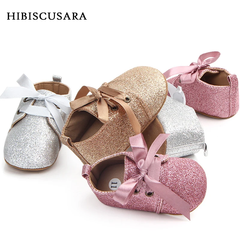 0-18M Toddler Baby Girl Shining First Walkers Princess Shoes Glitter Shiny Leopard Print Sneakers Lace Up Newborn Bebe Shoes