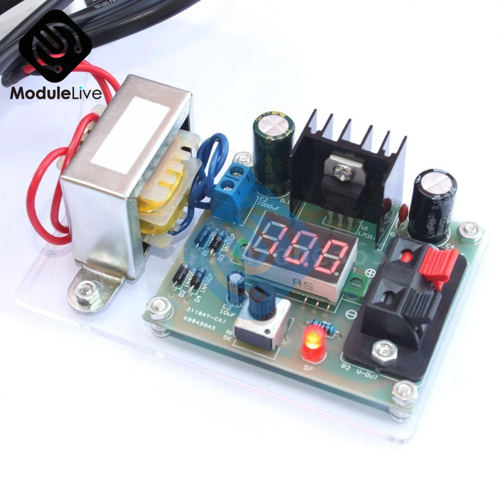 

Continuously Adjustable Regulated DC Power Supply Module DIY Kit LM317 1.25-12V