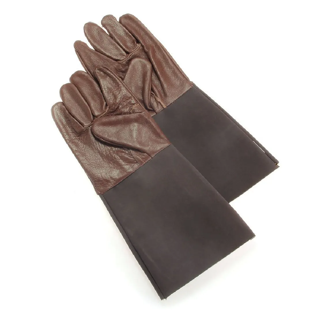 Pair Gloves Reptile Anti Bite Scratch Burn Prevent Cowhide Leather