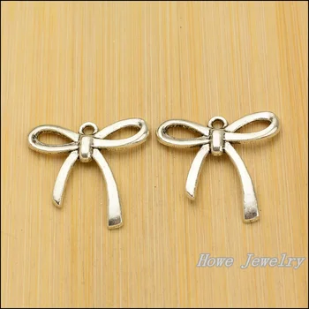 

wholesale 70pcs retro bow tie charm Tibetan silver fit for Necklaces & Pendants metal jewelry findings
