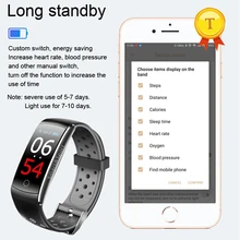 Новое Поступление Смарт-браслет долгого ожидания цветной экран монитор сердечного ритма IP68 Водонепроницаемый хранения информации смарт-браслет