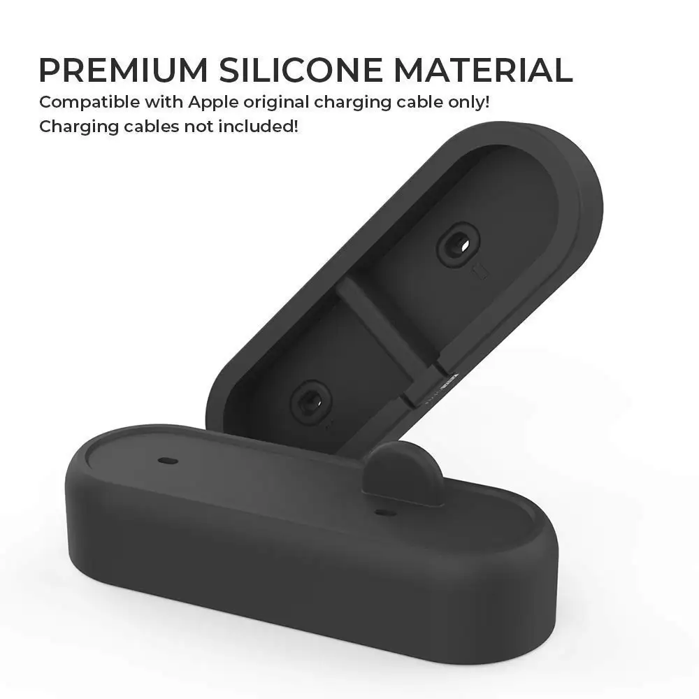2 in 1 Silicone Holder for Airpods Case Charger for Apple Airpods Accessories Charging Dock Stand Base Holder for iPhone X XS XR