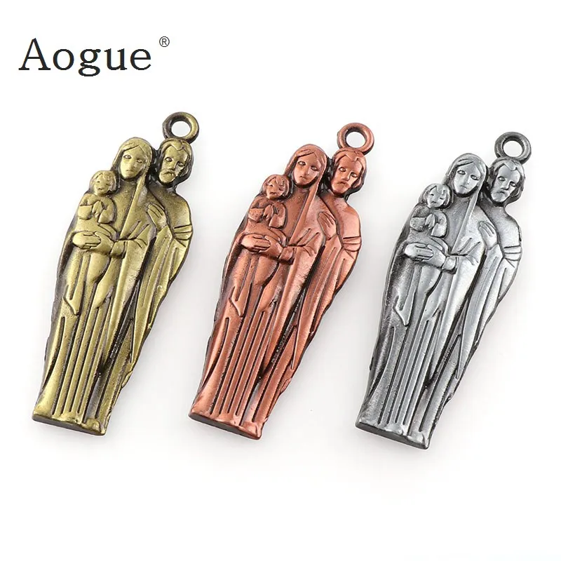 

3 Colors Holy Family Medals Charms our lady of mount carmel Pendants For Key chain Religious Accessories