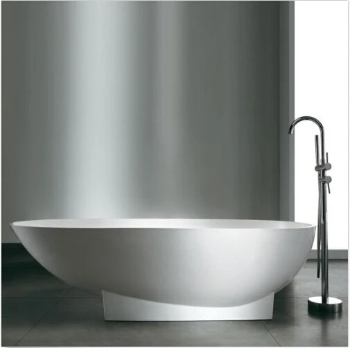 1800X820X540mm Solid Surface Stone Acrylic Bathtub Freestanding Floor Mounted Integrated Corian Tub WD005