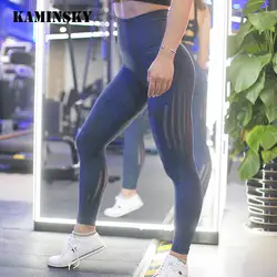 Kaminsky женские дышащие Бесшовные Леггинсы с высокой талией, сексуальные персиковые брюки с сердцем, женские леггинсы для фитнеса