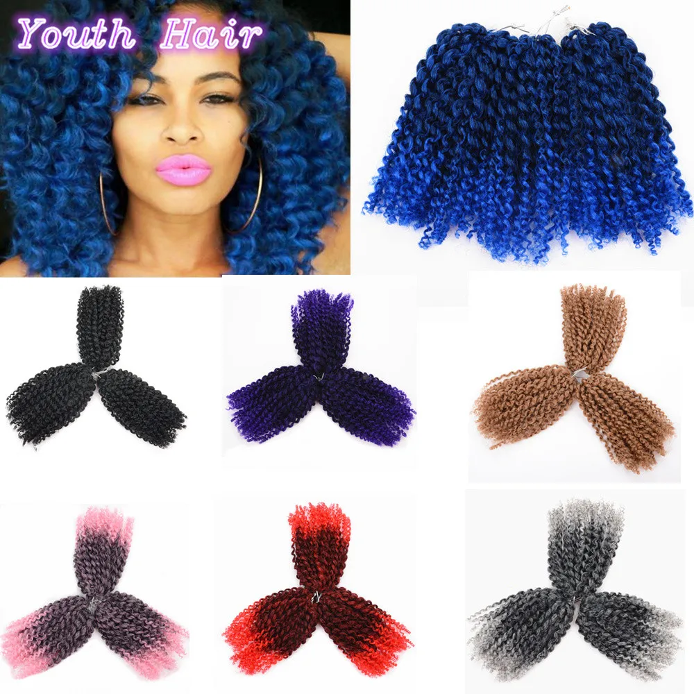 8 Inch Short Curly Crochet Braid Hair 90g Set Freetress Ombre