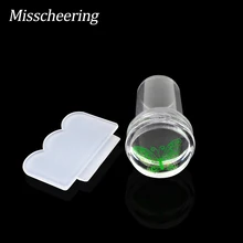2.4cm mini transparente geléia prego arte stamper raspador conjunto diy polonês design impressão silicone carimbo ferramentas