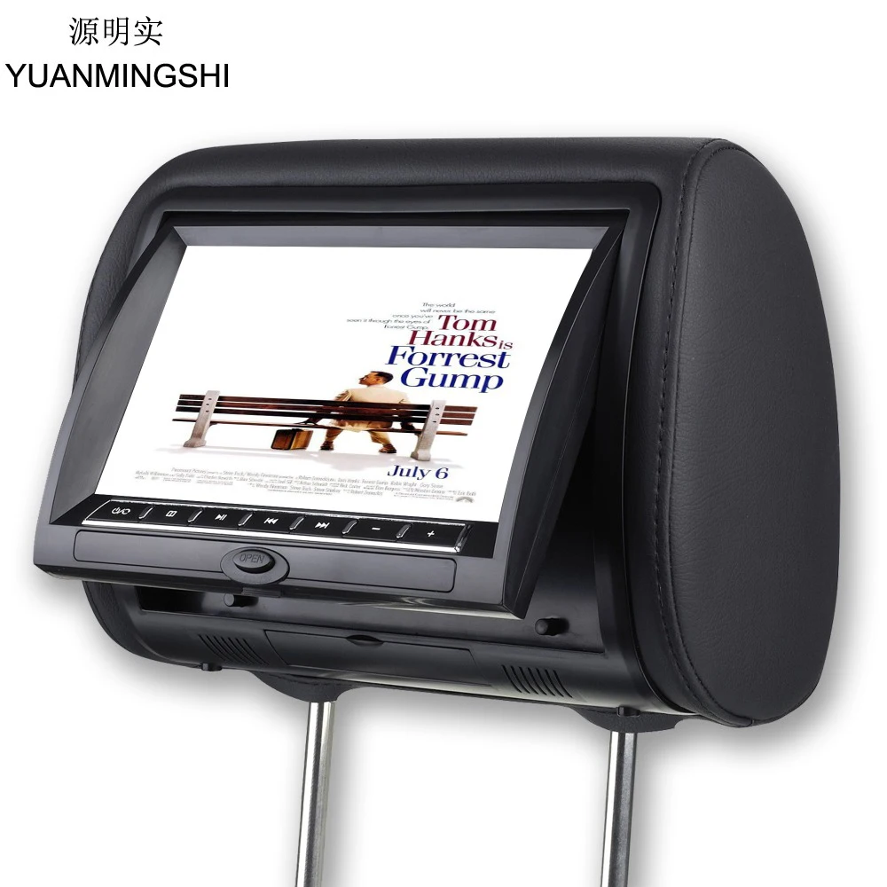 Cheap YUANMINGSHI 9 Inch Digital Car Headrest DVD Player Monitor Built-in Speaker Support USB SD Games Remote Control 4