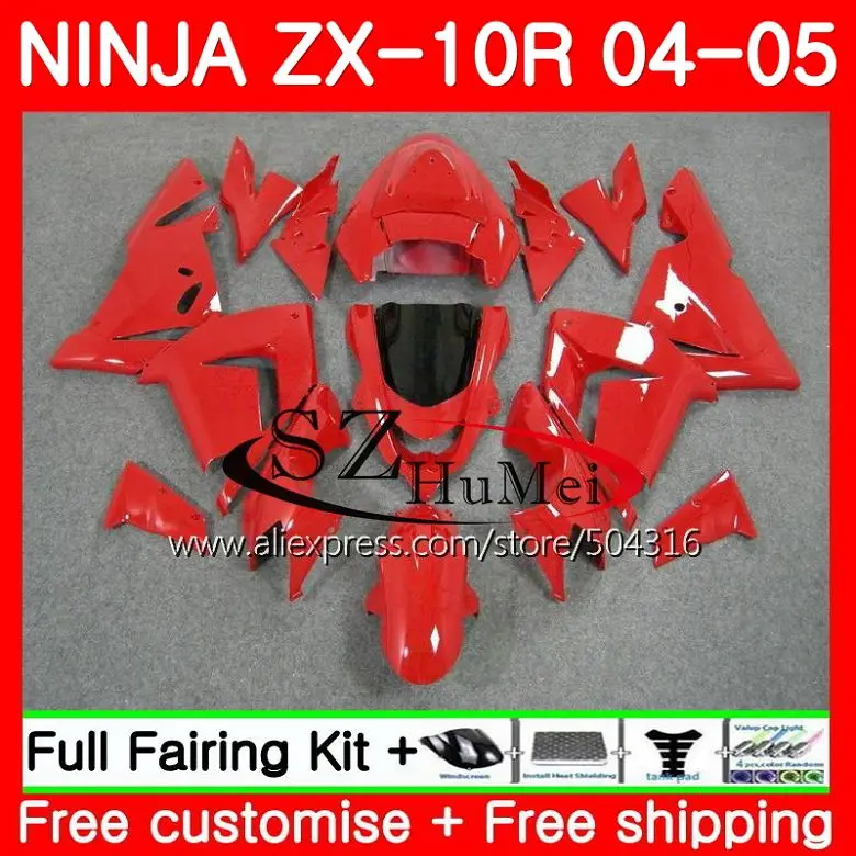 

Glossy red top Bodywork ForZX 10R 2004 2005 Fairings kit KAWASAKI NINJA ZX1000C ZX-10R 04-05 ZX1000 C 15SH19 ZX 10 R ZX10R 04 05