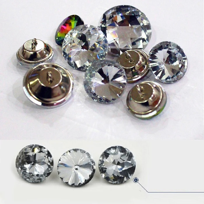 

18/20/25/30mm shank Buttons Rhinestone cystal for soft decoration Sofa wall bed handmade Gift Box Craft DIY favor Sewing etc Wh
