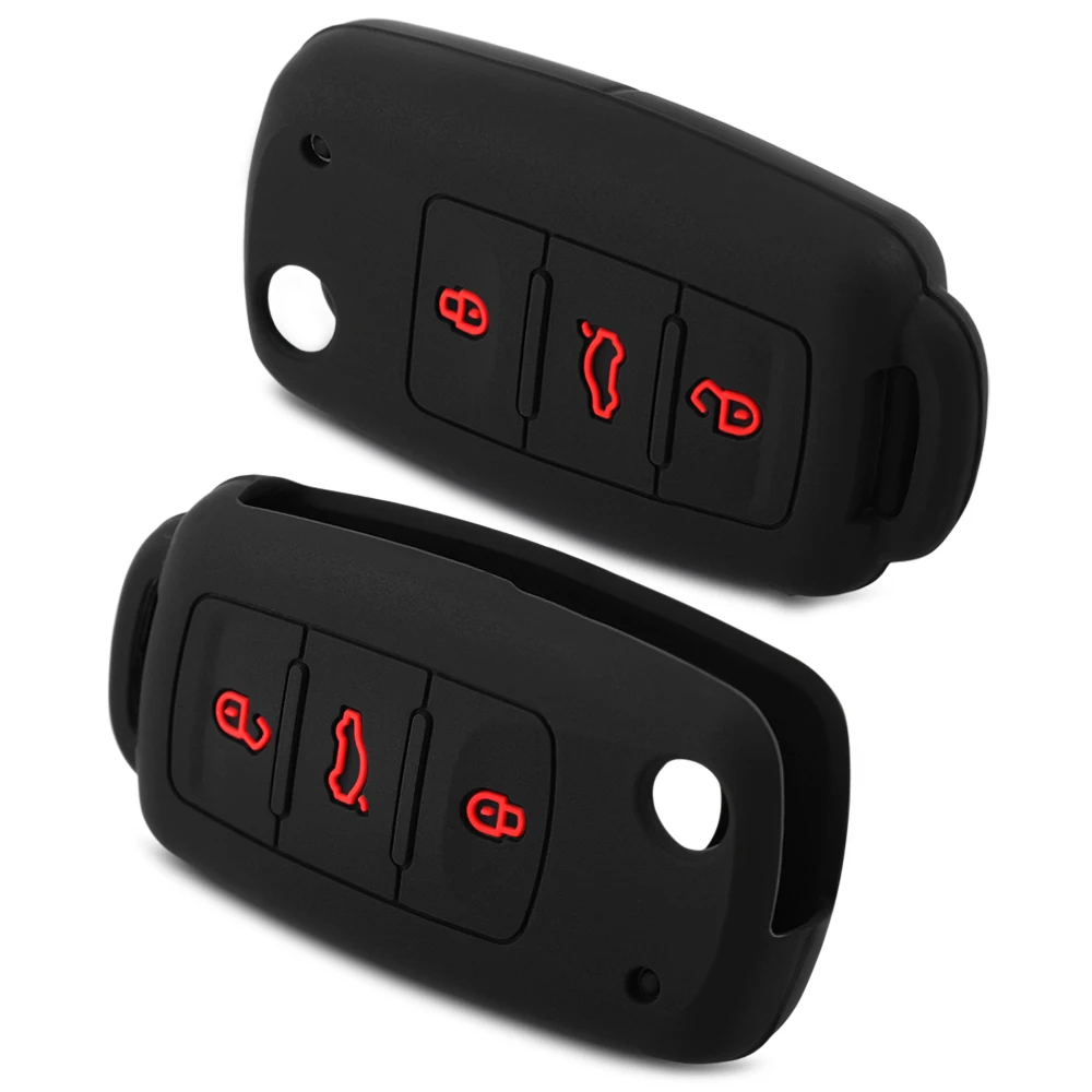 Новый дизайн силиконовая крышка без ключа для VW Caddy Golf Jetta Polo Passat Scirocco Tiguan Skoda Octavia