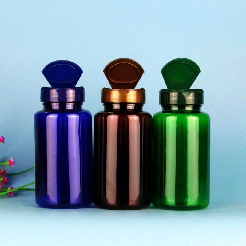 

120ML 150ML HDPE Polyester Medicine Capsule Pill Bottle Empty Green Plastic Capsules Packing Bottles Support Half Open Cover