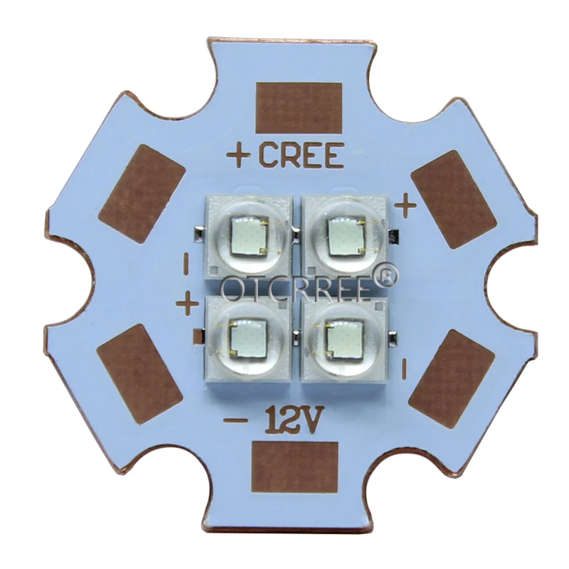 Cree XPE2 XP-E2 4 чипа 4 светодиодный 3V6V12V 10W12W холодный Нейтральный Теплый белый красный синий зеленый высокомощный светодиодный излучатель диод на 20 мм медной печатной плате