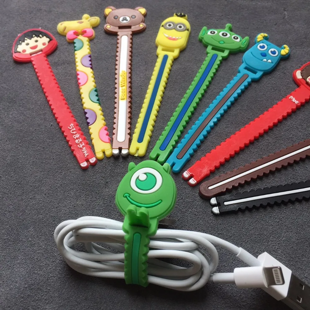 

Cartoon Cable Organizer Bobbin Winder Wire Protector Cord Management Marker Holder Cover For Earphone iPhone Samsung MP3 USB