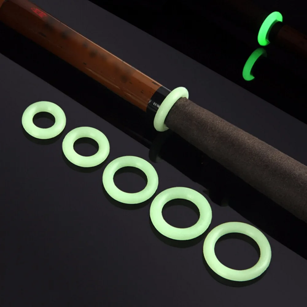 

10 Pcs Luminous Rubber Non Slip Carp Fishing Rod/Pole Stopper Holder Tackle O Rings fishing accessories