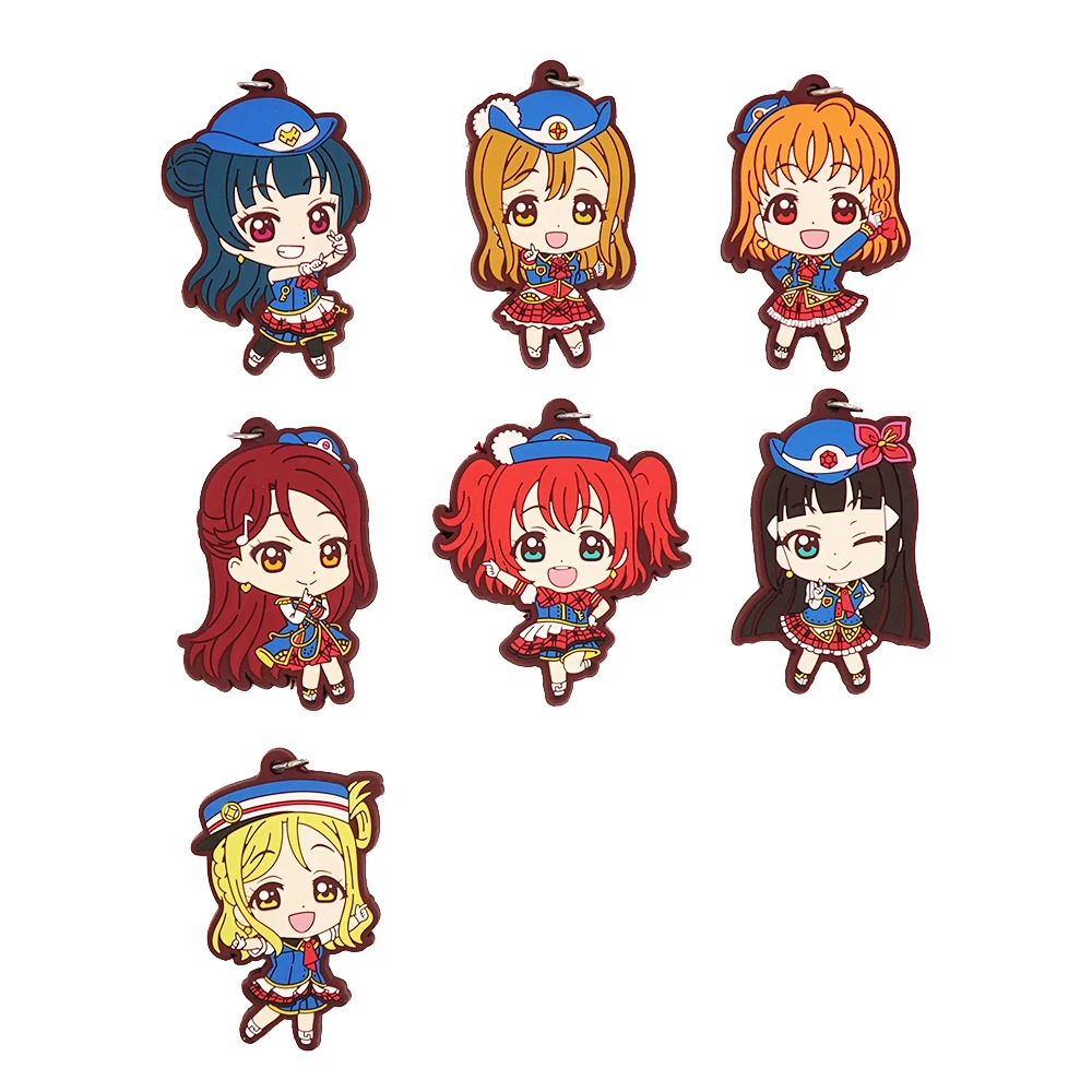 

Love Live Lovelive Sunshine Aqours Anime Yoshiko Chika You Kurosawa Kunikida Hanamaru Ruby Riko Mari Rubber Strap Keychain