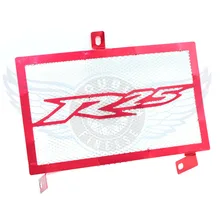 Red motorrad zubehör edelstahl kühler schutzfolie grill abdeckung für yamaha yzf r25 yzf-r25 2015 2016