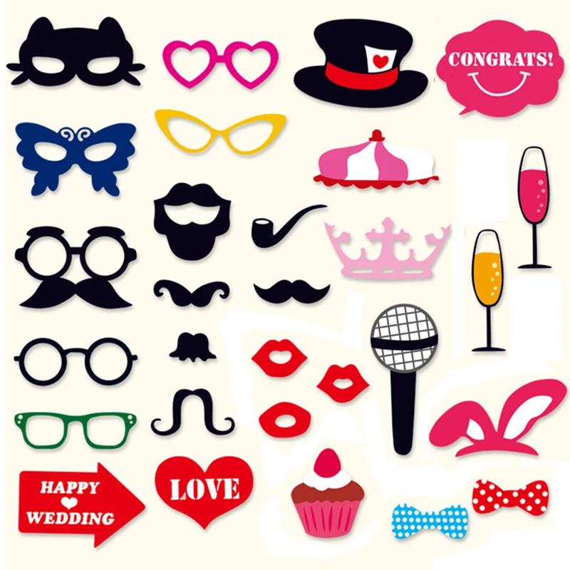 Mr & Mrs lips and mustache barn wedding party banner garland photo props A9P7 