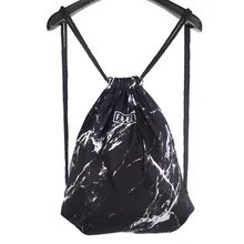 Fashion Unique Marble Printed Drawstring Backpack for Men Women Casual Canvas Black White Drawstring Bag Shoulder Bagpacks 2019 canvas drawstring colour block backpack