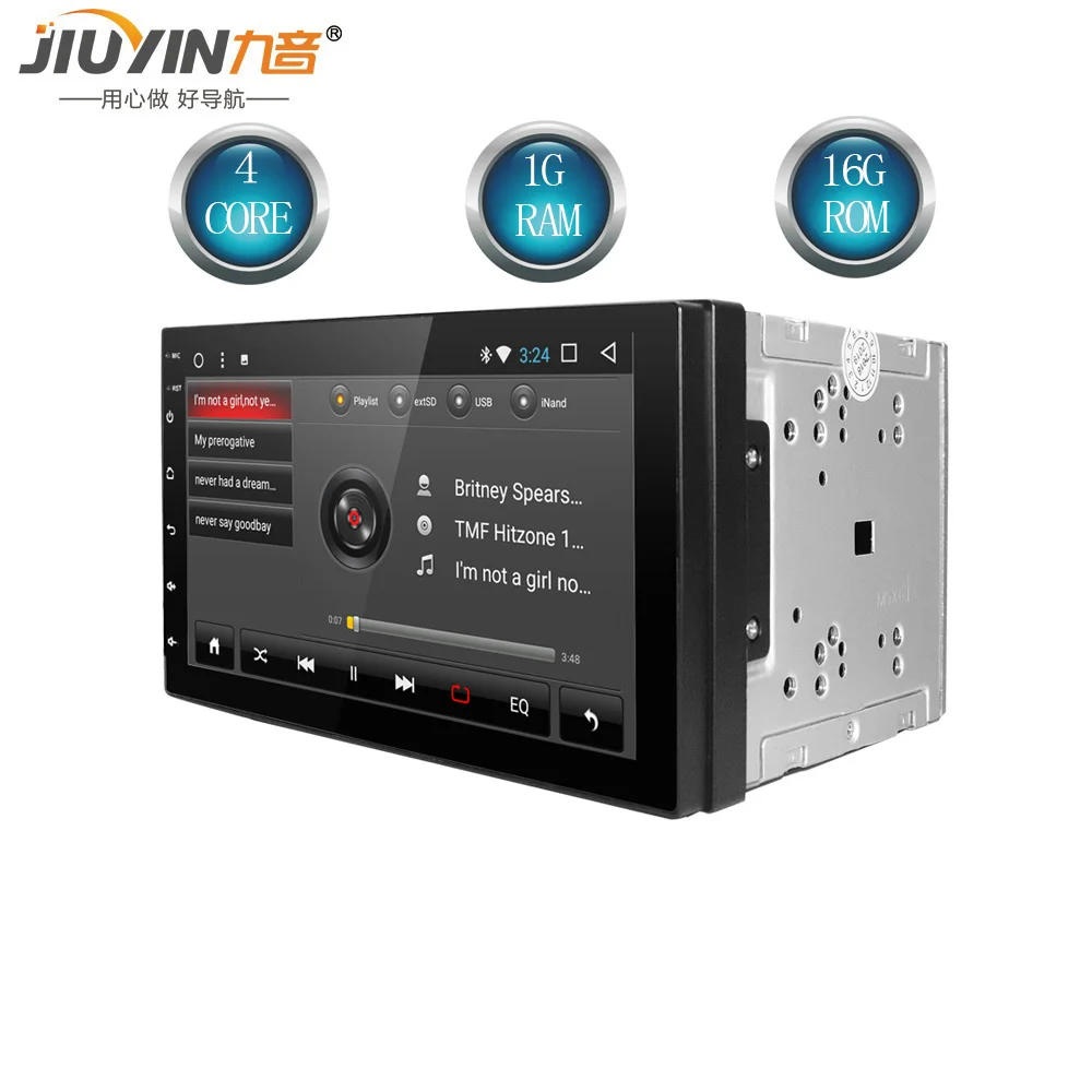 JIUYIN 2 Din для ISO 7 дюймов 1024*600 штатную MP5 плеер Android Wi-Fi стерео Bluetooth gps навигации FM радио