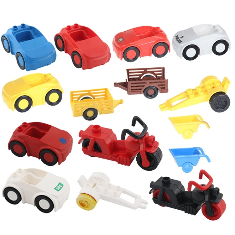 Motorcycle Car Model Vehicle Set transport Bricks Big Particles Building Blocks accessory Kid DIY Gift Toy Compatible with Duplo block-set : image Motorcycle Car Model Vehicle Set transport Bricks Big Particles Building Blocks accessory Kid DIY Gift Toy Compatible with Duplo block-set