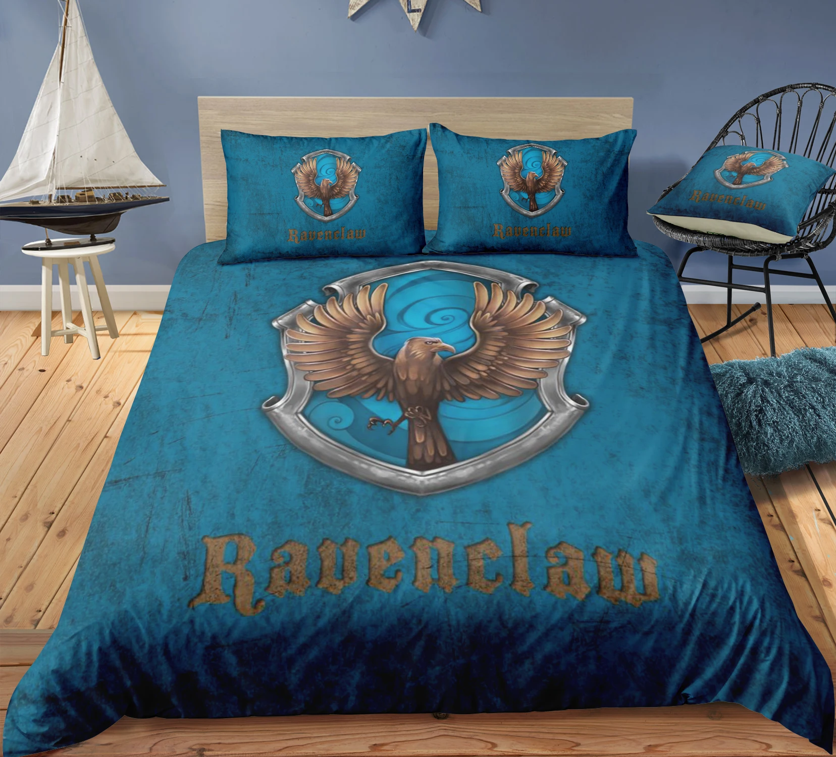 3D Bedding Set Campus Badge Print Duvet Cover Set with Pillowcase Home Textiles