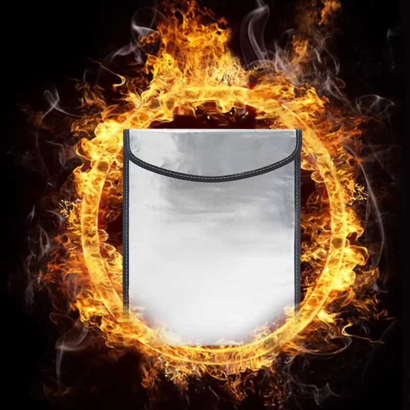 

Safe Pouch Money File Bag Bank Cards File Holder Fireproof Waterproof Document Bag Important File School Home Office #919 New
