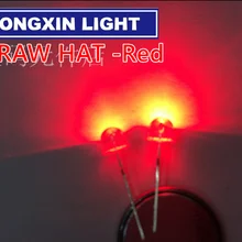 50 шт., 5 мм, прозрачный СВЕТОДИОДНЫЙ светильник-диод, красная соломенная шляпа, прозрачные линзы, 5 мм, светодиодный светильник-диод, широкий угол, сквозное отверстие