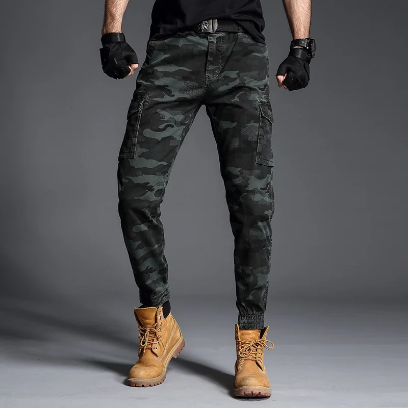 Mens Joggers Track Pants Cargo Pants Men Tactical Camo Overalls Pants Military Fashions Camouflage Trousers Clothes Streetwear