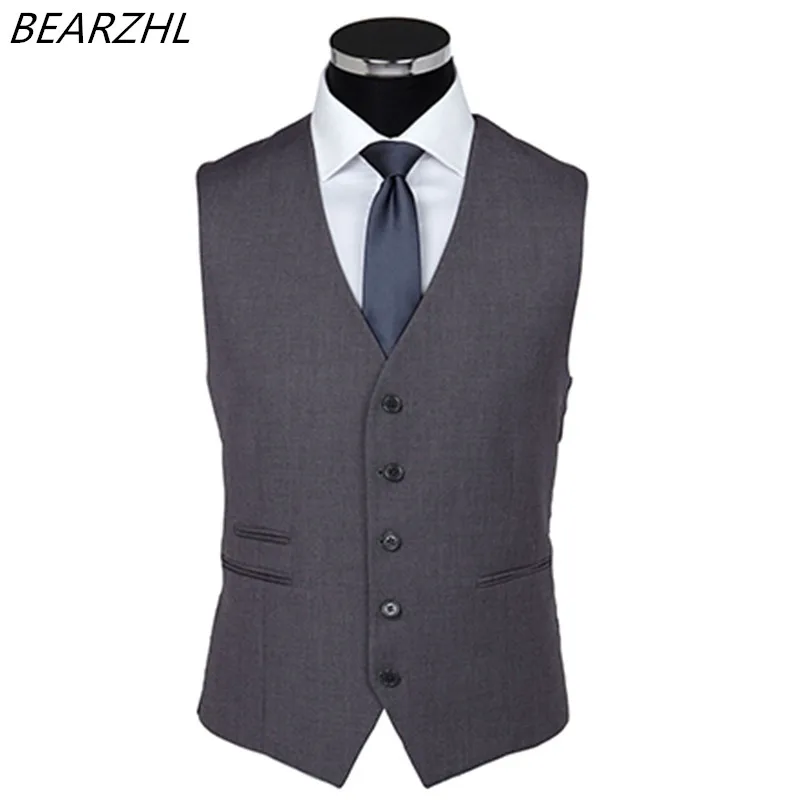 wedding vest for men dark gray custom made vests groom high quality