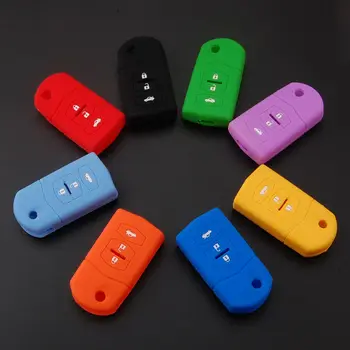 

BBQ@FUKA 20PCS Mix Color Silicone Cover Holder Case Fit For Mazda 2 3 5 6 RX-8 MX-5 Flip Remote Keyless Entry Case 3 BTN