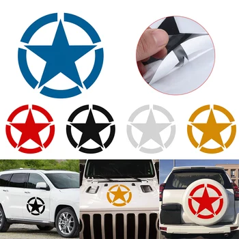 

New Five-pointed Star Military Reflective Safety Caution Car Body Stickers Decals Waterproof Windshield Car Styling Removable
