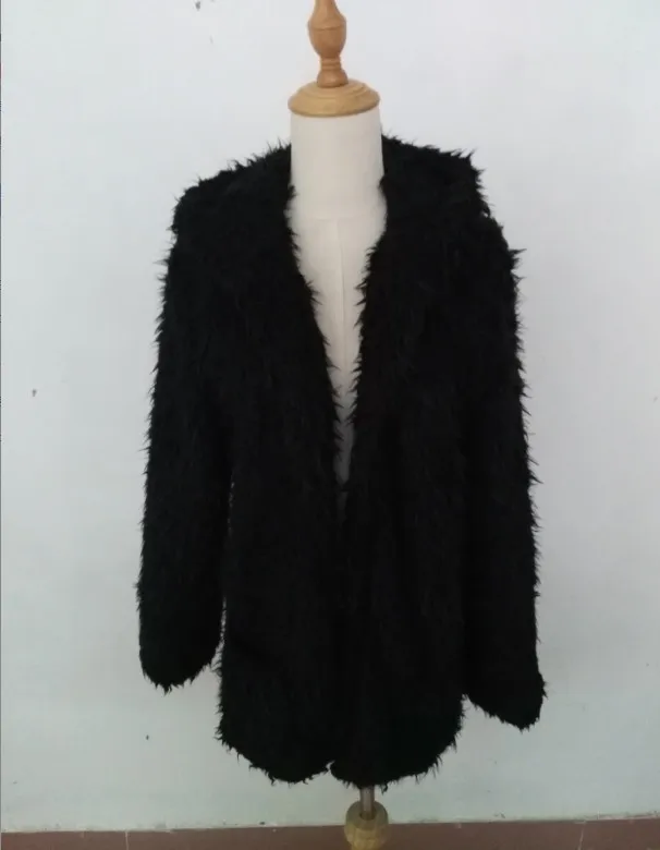 Плюшевое вельветовое меховое пальто для женщин из черного длинного абзаца, милое плюшевое пальто с капюшоном и ушками медвежонка, Женская Корейская версия XL