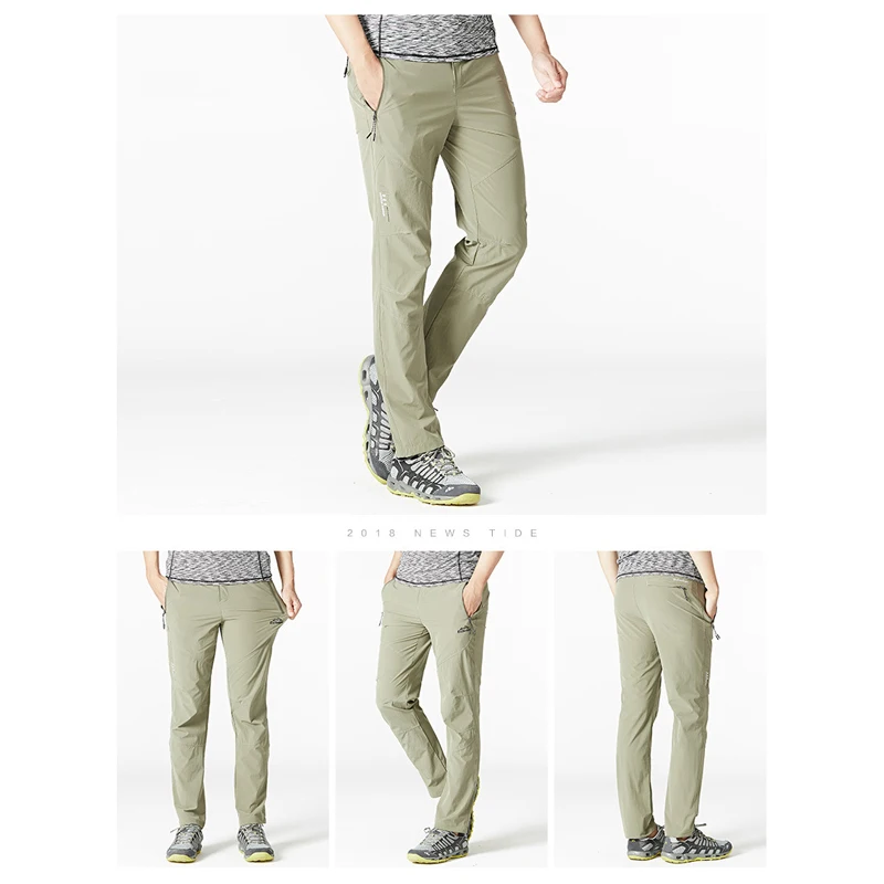 RAY GRACE pantalones al aire libre de verano de los hombres de secado rápido senderismo pesca pantalones para los hombres transpirable senderismo Camping pantalones de escalada