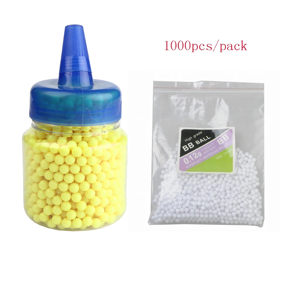 1000pcs/pack Airsoft Paintball Balls 6mm Strike BB Ball Rifle Gun