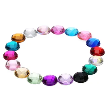 

LOULEUR 200pcs 18 Colors 10mm Round Acrylic Cabochon Flat Back Crystal Cabochon Cameo Fit Necklace Bracelets DIY Jewelry Makings