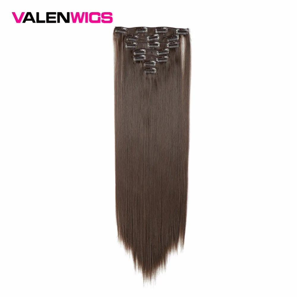 Valenwigs 22 &quot130 г Синтетические длинные прямые Однотонная Одежда Клип Наращивание