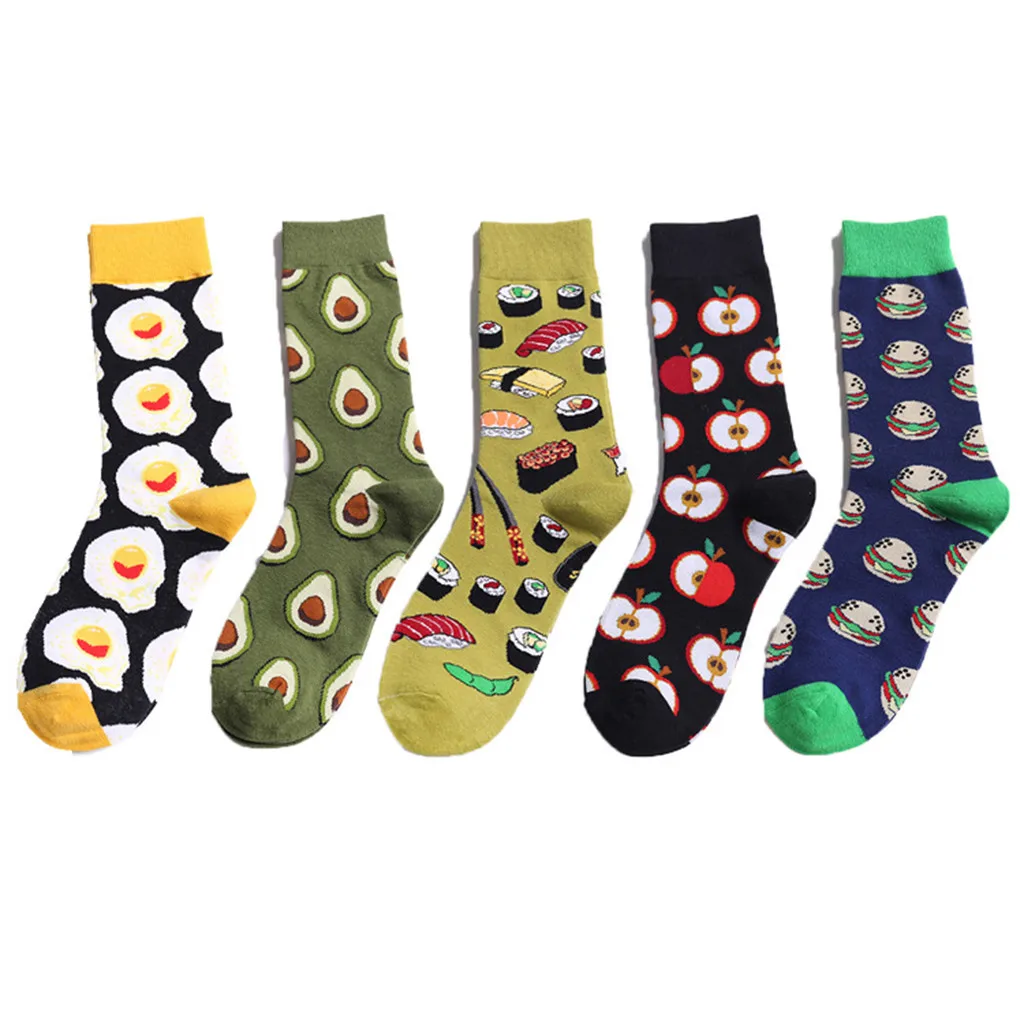 

Cute creative Fruit Food Cotton Socks Avocado Apple Hamburger Egg Sushi Sock Warm Colorful Diamond Casual Socks Dames Sokken#Y1