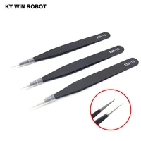 1PCS ESD-10 Anti-static Curved Straight Tip Forceps Precision Soldering Tweezers Set Electronic ESD Tweezers Tool