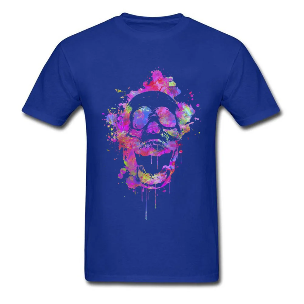 Cool  Trendy Pink Watercolor Skull_blue