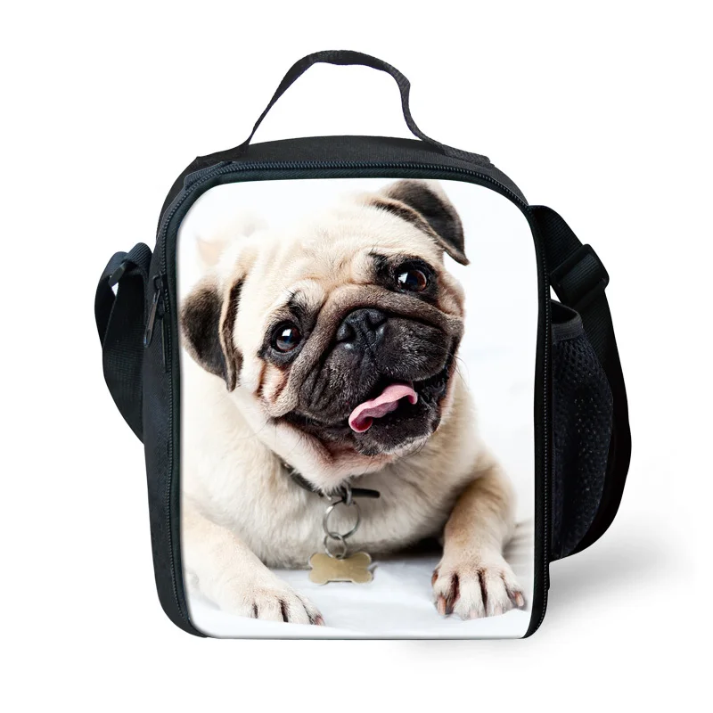 Us 15 67 35 Off Noisydesigns Unique 3d Zoo Animals Pug Dog Printing Lunch Bags Crazy Horse Owl Lunchbox For Kids Box Picnic Food Insulated In