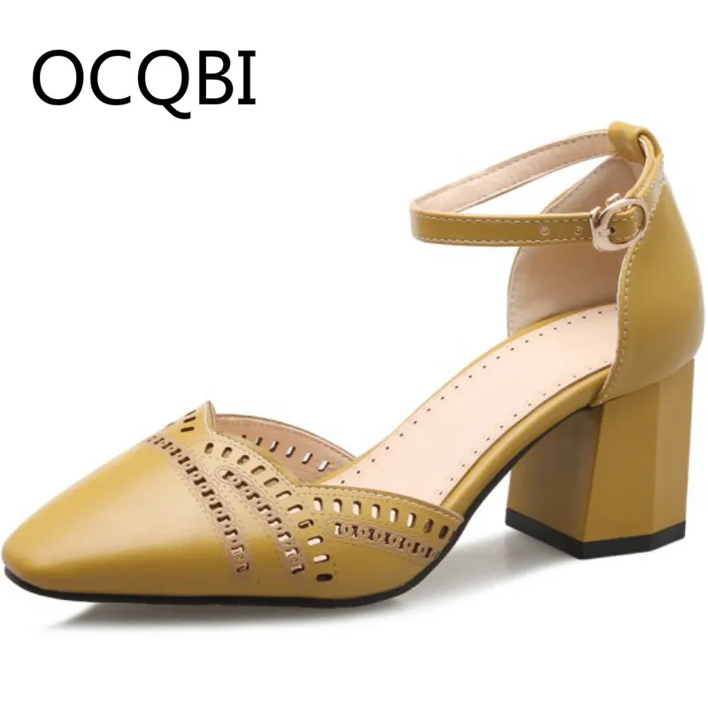 Summer Comfortable Mary Jane Shoes Street Style D'orsay Sandals 2 INCH Heel Chunky Heel Sandals Shoes Plus Size 45 46 33 Beige