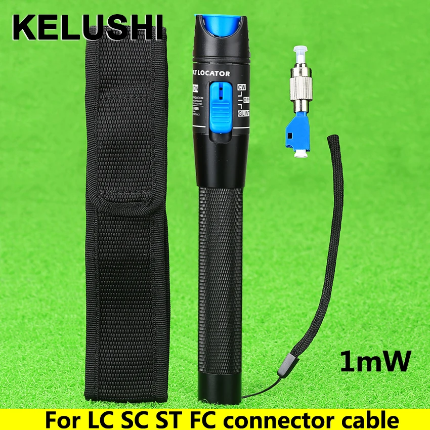 KELUSHI FTTH 1 МВт Волоконно оптический тестер LC/FC/SC/ST адаптер Оптического Кабеля